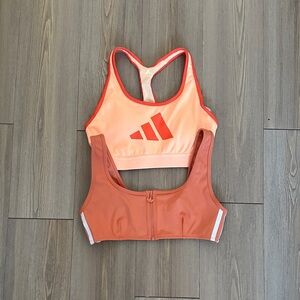 Adidas Women's Orange and Peach Sports Bras